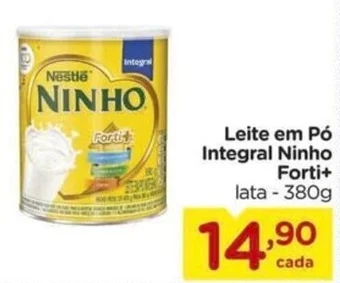 Carrefour Leite em Pó Integral Ninho Forti+ lata - 380g oferta