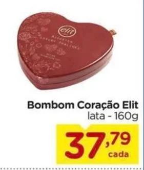 Carrefour Bombom Coração Elit lata - 160g oferta