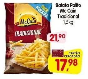 Cercadão Batata Palito Mc Cain Tradicional 1.5kg oferta