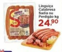 Rossi Supermercado Linguiça Calabresa Sadia ou Perdigão kg oferta