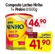 Cercadão Composto Lacteo Ninho 1+ Prebio Lt 800g oferta