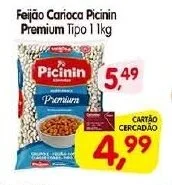 Cercadão Feijão Carioca Picinin Premium Tipo 1 lkg oferta