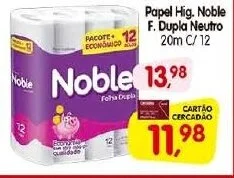 Cercadão Papel Hig. Noble F. Dupla Neutro 20m C/12 oferta