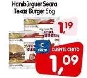 Cercadão Hambúrguer Seara Texas Burger 56g oferta