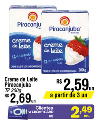 Fort Atacadista Creme de Leite Piracanjuba 200g oferta