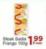 Rossi Supermercado Steak Sadia Frango 100g oferta