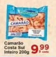 Camarão Costa Sul Inteiro 200g