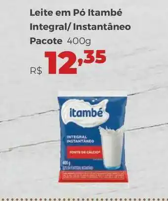Villarreal Supermercados Leite Em Pó Itambé Integral Instantâneo pacote 400g oferta