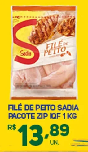 Brasil Atacadista FILÉ DE PEITO SADIA PACOTE ZIP IQF 1 KG oferta