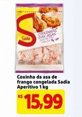 Mercado Extra Coxinha da Asa de Frango congelada Sadia Aperitivo 1kg oferta