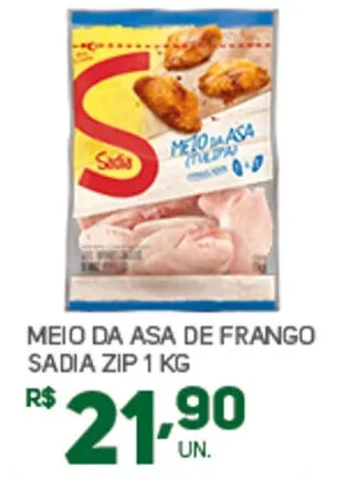Brasil Atacadista MEIO DA ASA DE FRANGO SADIA ZIP 1 KG oferta