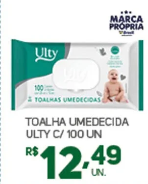 Brasil Atacadista TOALHA UMEDECIDA ULTY C/ 100 UN oferta