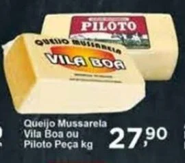 Rossi Supermercado Queijo Mussarela Vila Boa ou Piloto Peça kg oferta