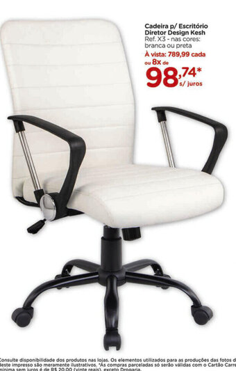 Carrefour Cadeira p/ Escritorio Diretor Design Kesh oferta