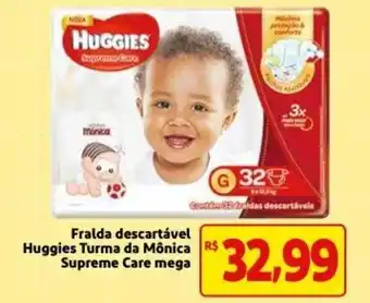 Mercado Extra Fralda descartavel Huggies Turma da Monica Supreme Care Mega oferta