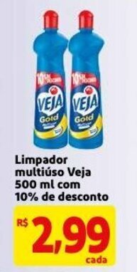 Mercado Extra Limpador multiuso Veja 500ml com 10% de desconto oferta