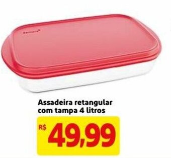 Mercado Extra Assadeira retangular com tampa 4L oferta