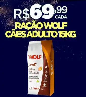 DB Supermercados RAÇÃO WOLF CÃES ADULTO 15KG oferta