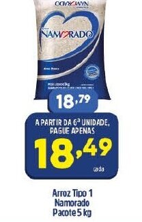 Arena Atacado Arroz tipo 1 Namorado Pacote 5kg oferta