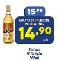 Cachaca 51 Selecao 965ml