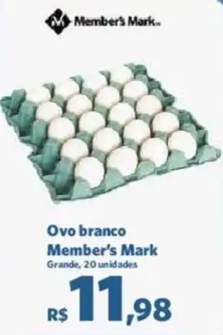 Sam's Club Ovo branco Member's Mark Grande, 20 unidades oferta