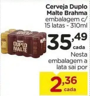 Carrefour Cerveja Duplo Malte Brahma embalagem c/ 15 latas - 310ml oferta