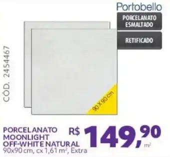 Telhanorte PORCELANATO R$ MOONLIGHT OFF-WHITE NATURAL 90x90 cm, cx 1,61 m², Extra oferta