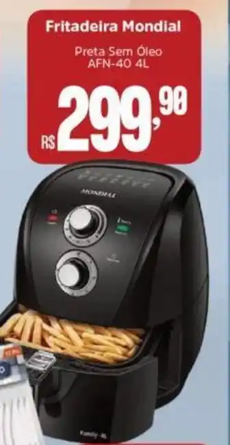 Supermercados Mateus Fritadeira Mondial Preta Sem Óleo AFN-40 4L oferta