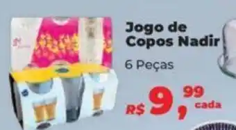 Supermercados Mateus Jogo de Copos Nadir 6 Peças oferta
