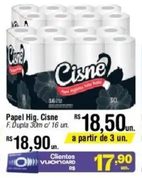 Papel Hig. Cisne F.Dupla 30m c/ 16 un.