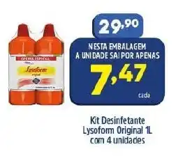 Arena Atacado Kit Desinfetante Lysoform Original 1L com 4 unidades oferta