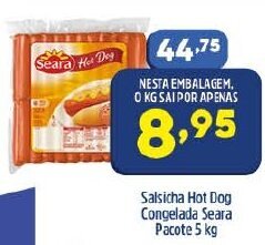 Arena Atacado Salsicha hot dog Congelada Seara pacote 1kg oferta