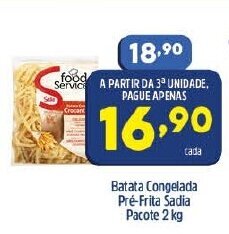 Arena Atacado Batata Congelada Pre-Frita Sadia Pacote 2kg oferta