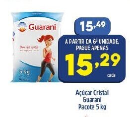 Arena Atacado Acucar Cristal Guarani Pacote 5kg oferta