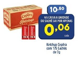 Arena Atacado Ketchup Cepera com 175 saches de 7g oferta