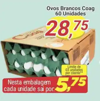 Amarelinha supermercados Ovos Brancos Coag 60 Unidades oferta