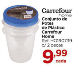 Conjunto de Potes de Plastico Carrefour Home