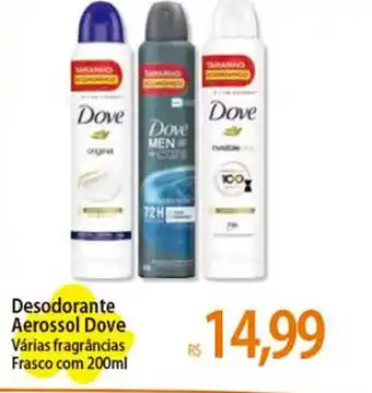 Atacadão Desodorante Aerossol Dove Várias fragrâncias Frasco com 200ml oferta