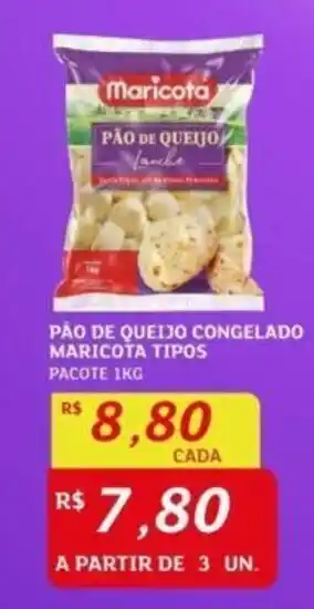 Assaí Atacadista PÃO DE QUEIJO CONGELADO MARICOTA TIPOS PACOTE 1KG oferta