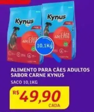 Assaí Atacadista ALIMENTO PARA CÃES ADULTOS SABOR CARNE KYNUS SACO 10,1KG oferta
