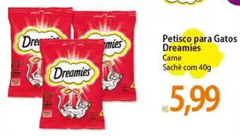 Atacadão Petisco para Gatos Dreamies Carne Sachê com 40g oferta