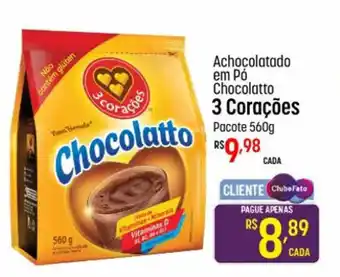Muffato Achocolatado em Pó Chocolatto 3 Corações Pacote 560g oferta
