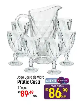 Muffato Jogo Jarra de Vidro Pratic Casa 7 Peças oferta