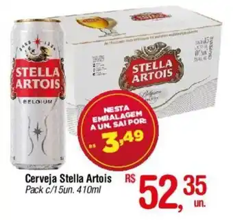 Fort Atacadista Cerveja Stella Artois R$ Pack c/15un. 410ml oferta
