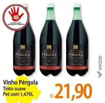 Atacadão Vinho Pérgola Tinto suave Pet com 1,470L oferta