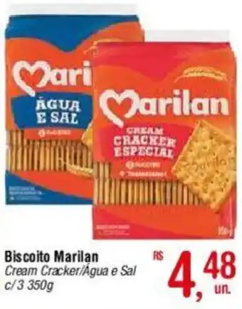 Fort Atacadista Biscoito Marilan Cream Cracker/Agua e Sal c/3 350g oferta