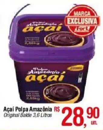 Açaí Polpa Amazônia Original Balde 3,6 Litros