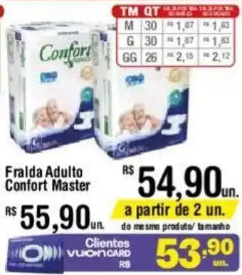 Fort Atacadista Fralda Adulto Confort Master oferta