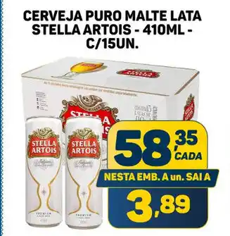Dom Atacadista CERVEJA PURO MALTE LATA STELLA ARTOIS - 410ML C/15UN. oferta