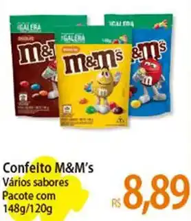 Atacadão Confeito M&M's Vários sabores Pacote com 148g/120g oferta